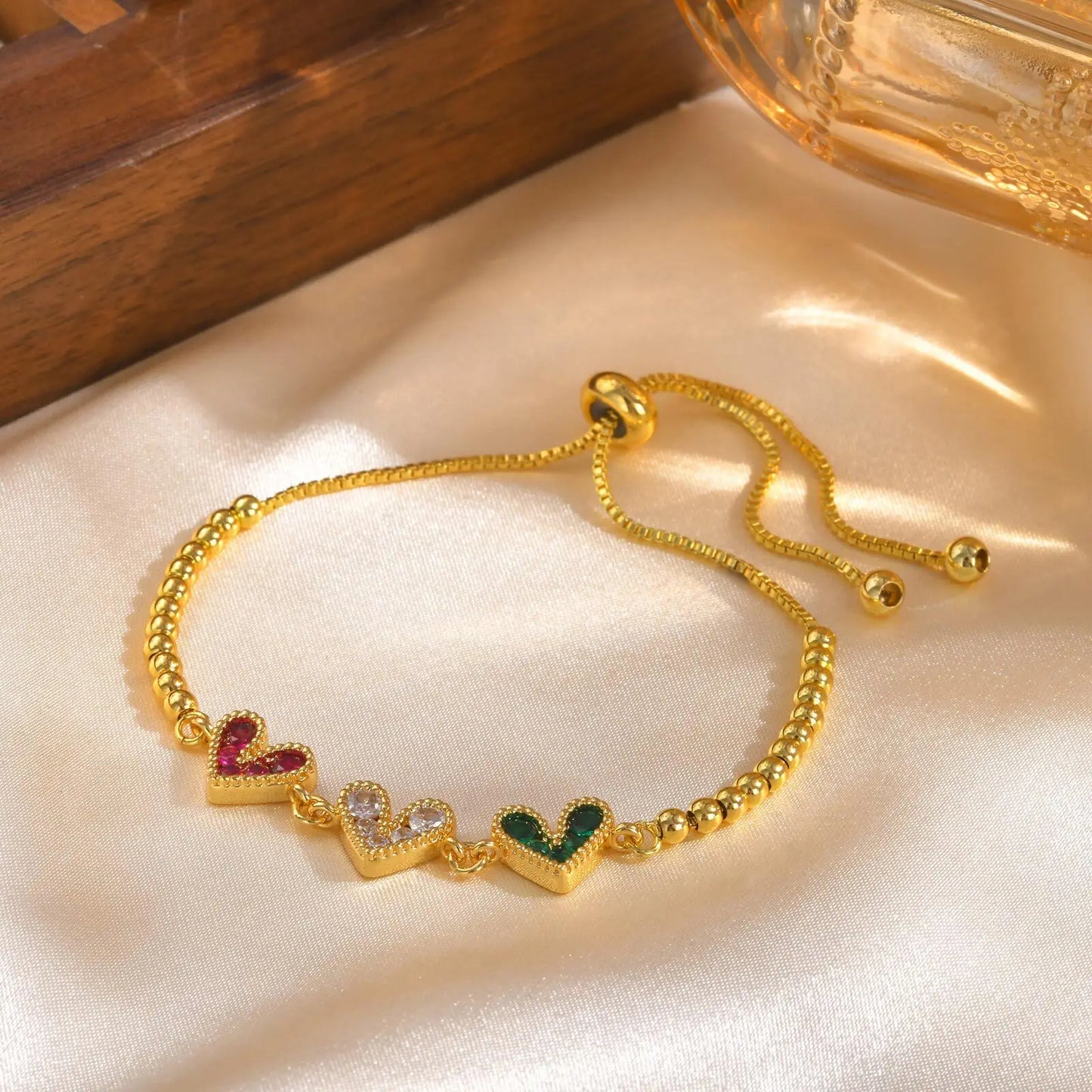 Damenarmband Mond, Stern, Herz