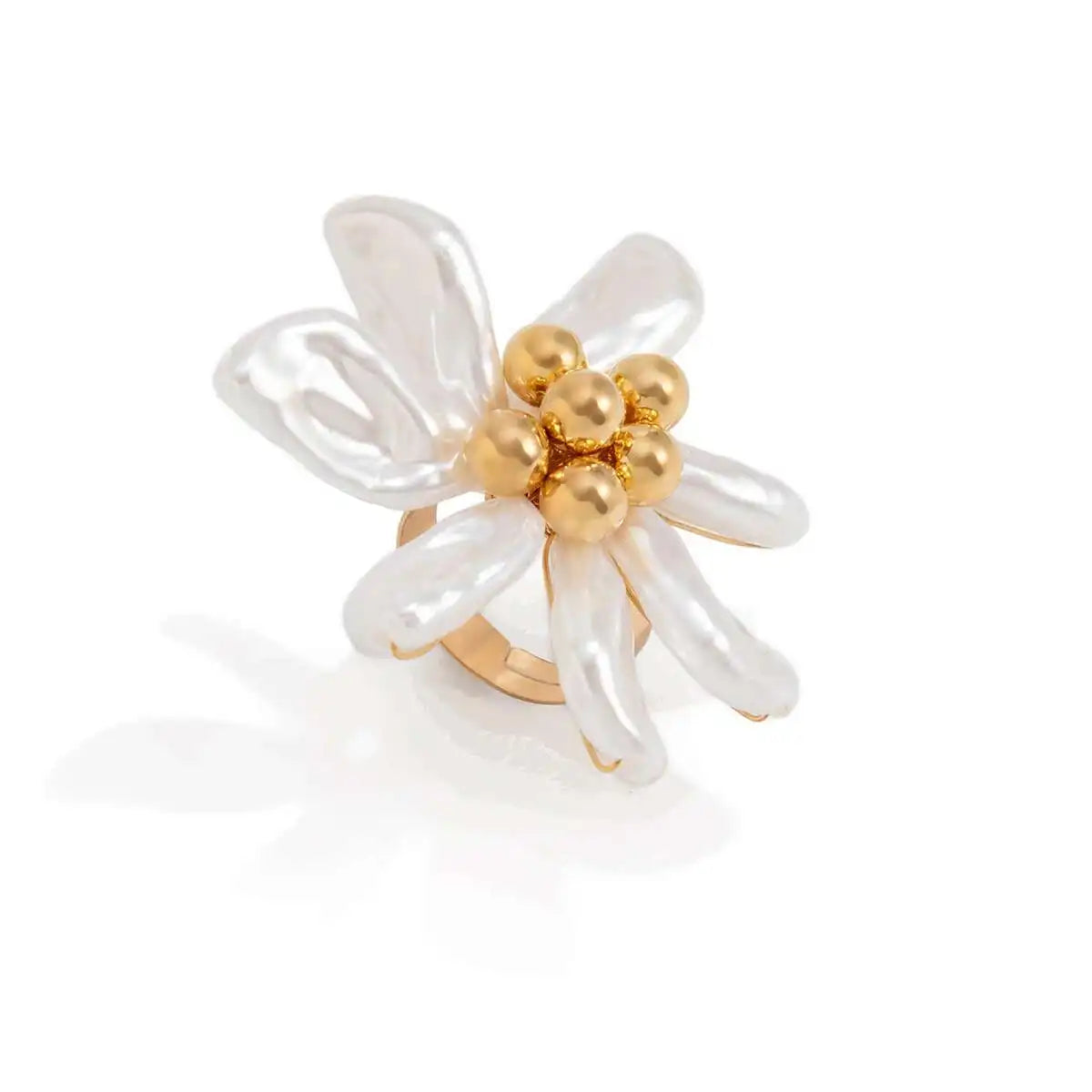 Perlenblütenblatt Blumenring für Damen