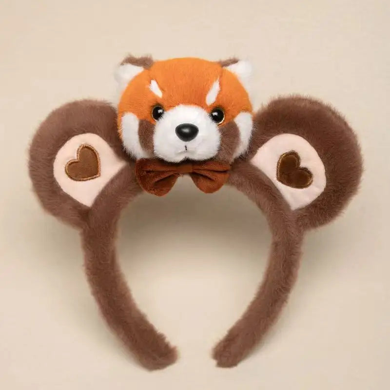 Stirnband mit Haarspange und rotem Panda