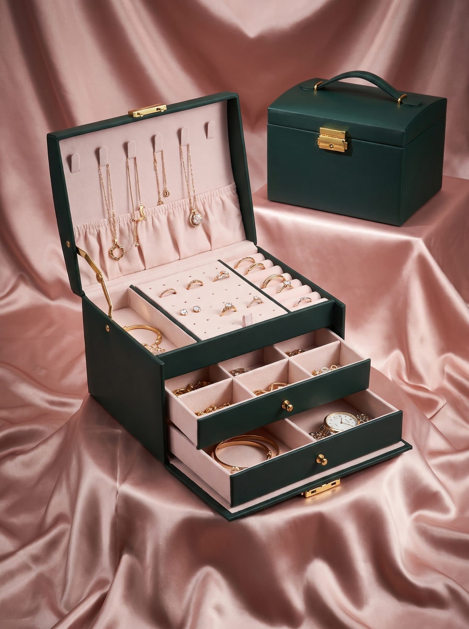 Le Coffret Bijoux 3 Niveaux — Rose Poudré — photo 3