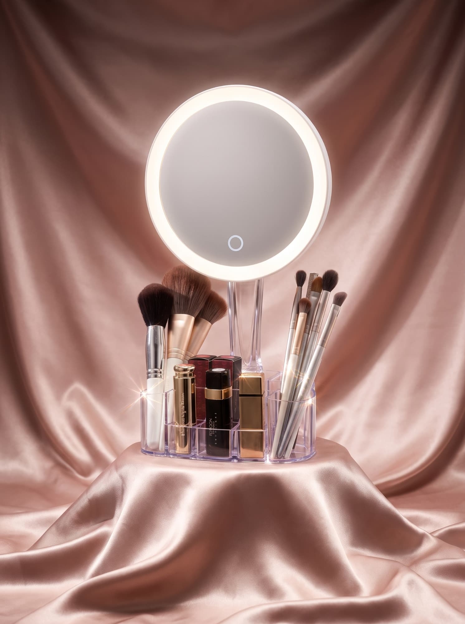 Le Miroir LED Coiffeuse & Organiseur