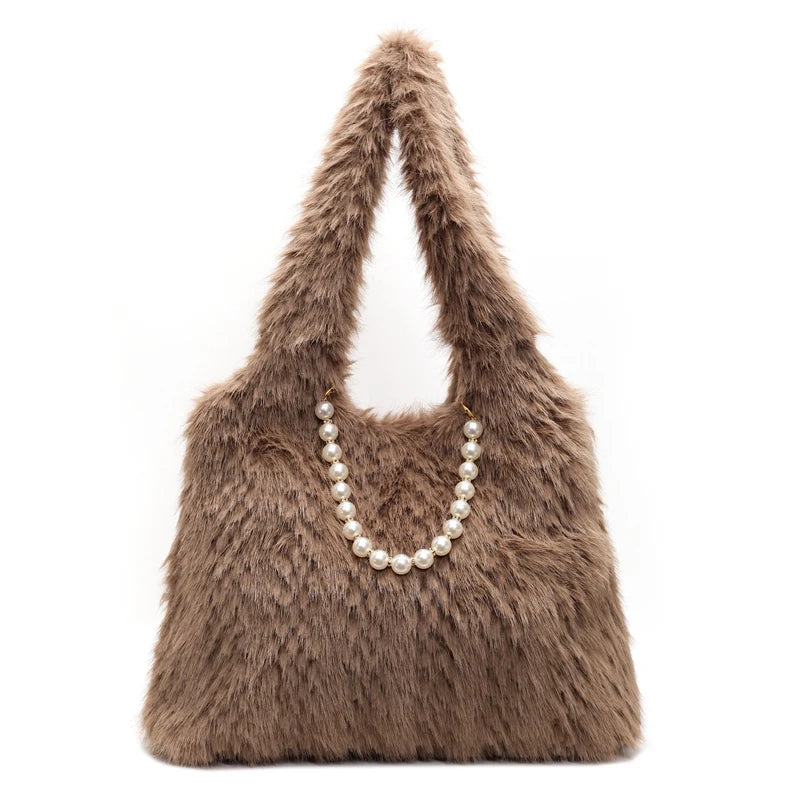 Damen Plüsch Umhängetasche