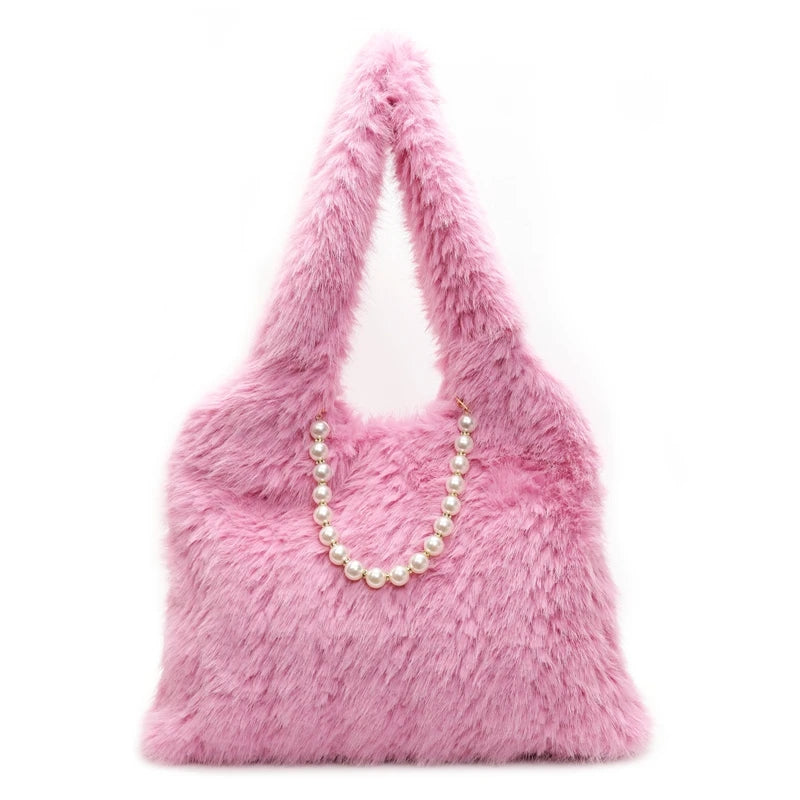 Damen Plüsch Umhängetasche