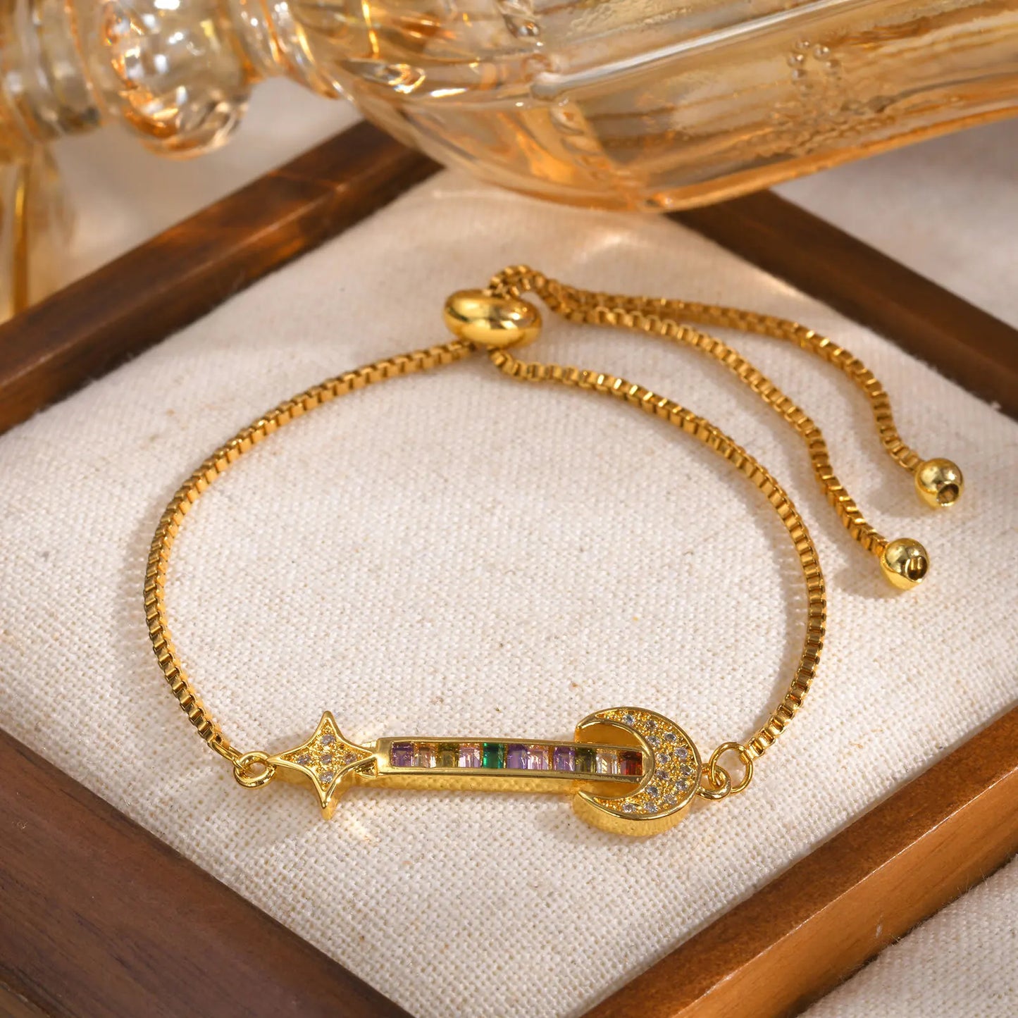 Damenarmband Mond, Stern, Herz