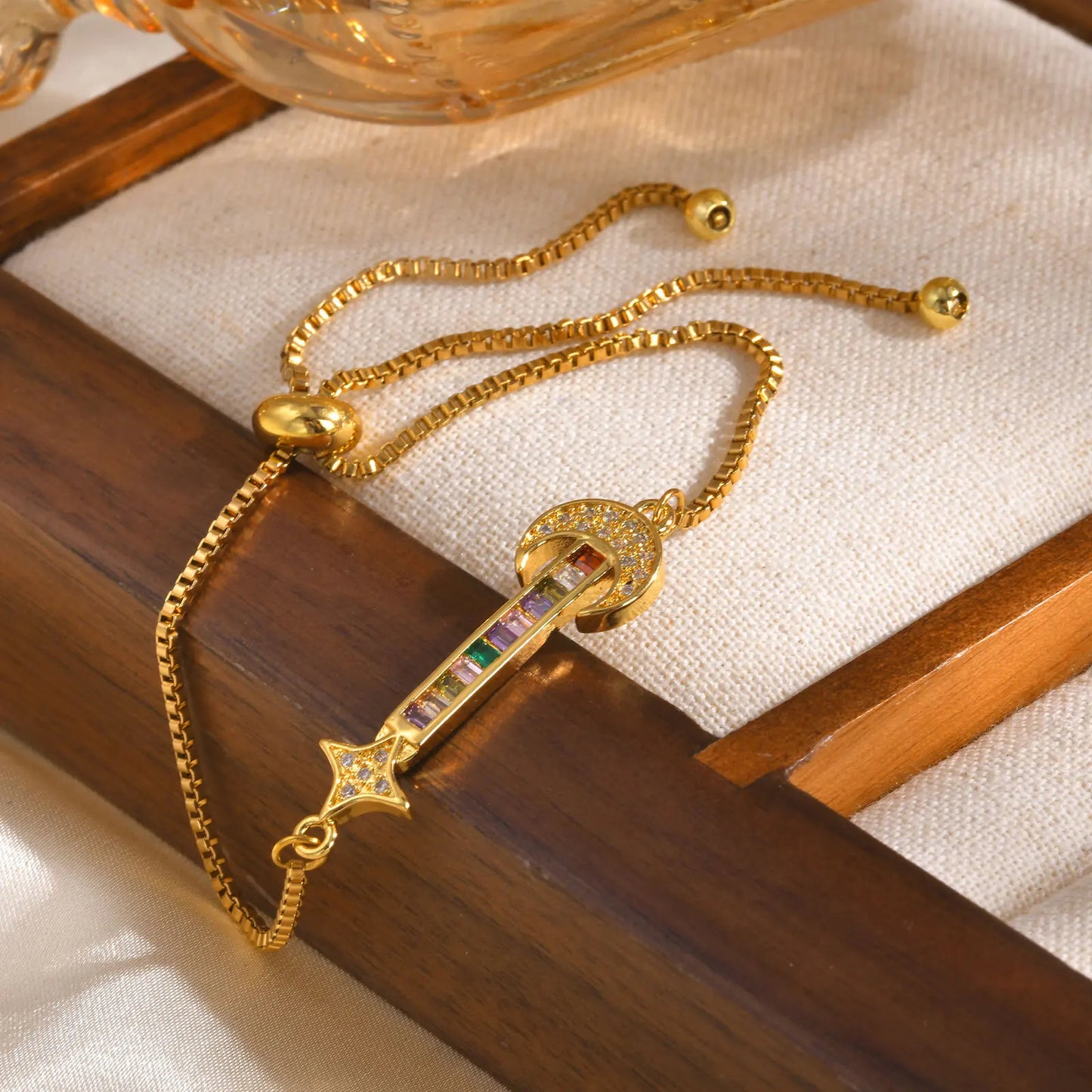 Damenarmband Mond, Stern, Herz