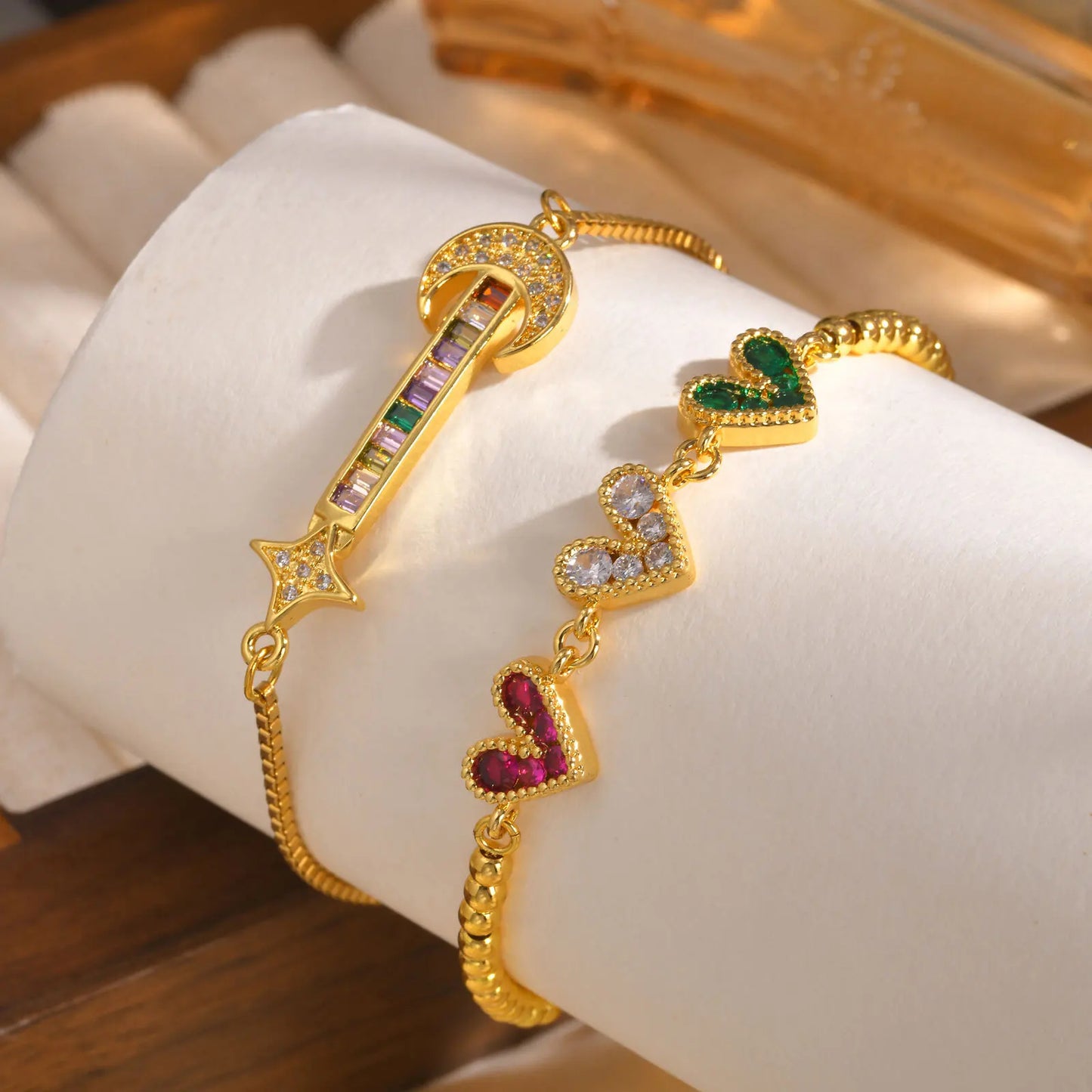 Damenarmband Mond, Stern, Herz