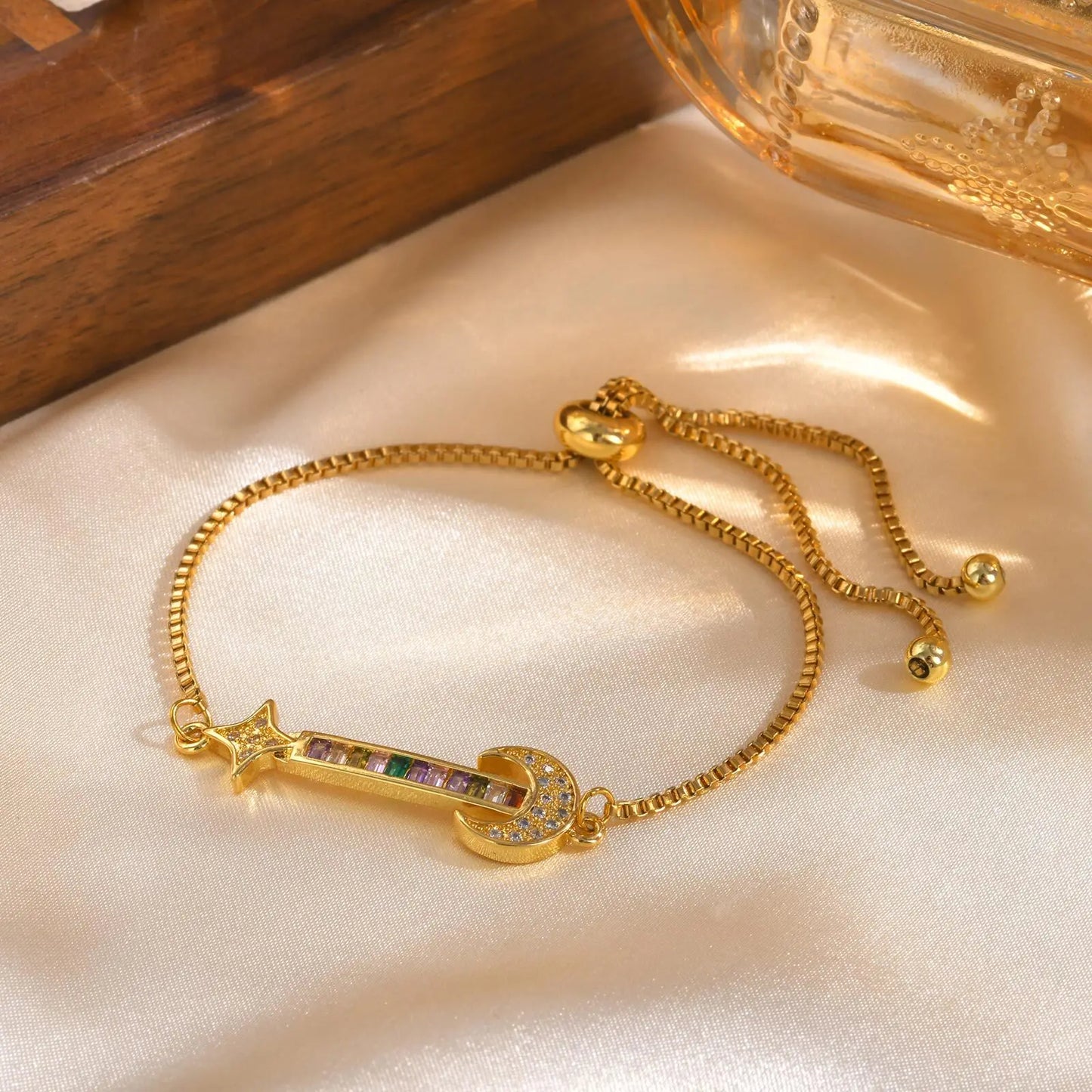 Damenarmband Mond, Stern, Herz