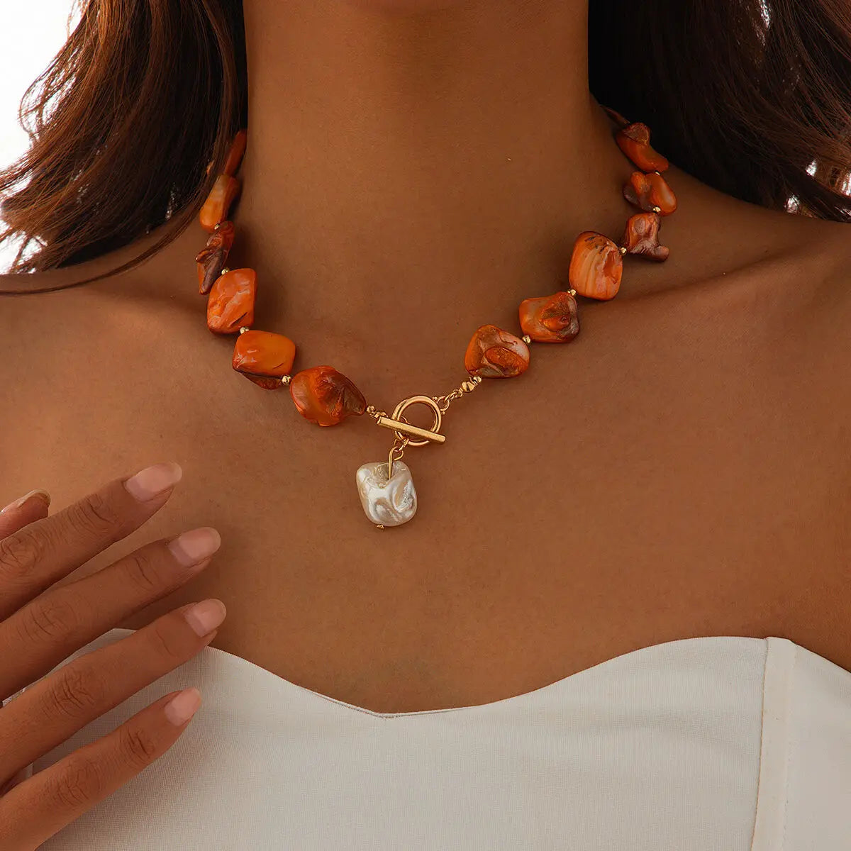 Elegante Halskette mit Perlenanhänger für Damen