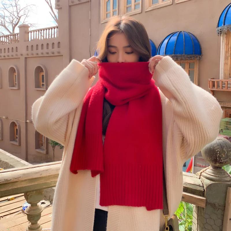 Langer Winterschal aus Wolle für Damen