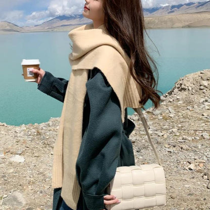 Langer Winterschal aus Wolle für Damen