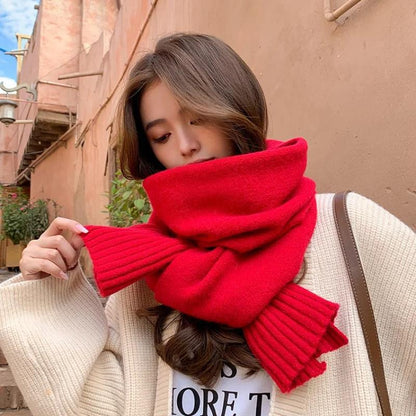 Langer Winterschal aus Wolle für Damen
