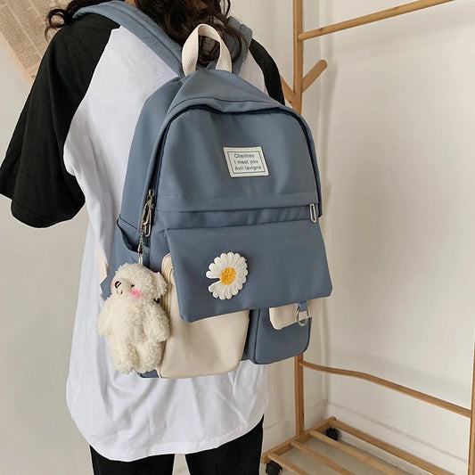Niedlicher Kawaii Rucksack mit Blumenmotiv für Damen