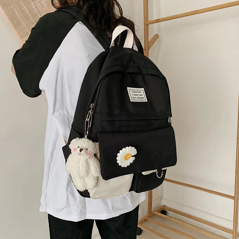 Niedlicher Kawaii Rucksack mit Blumenmotiv für Damen