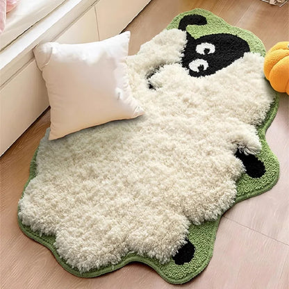 Niedliche rutschfeste Bodenmatte aus Plüsch für Schafe