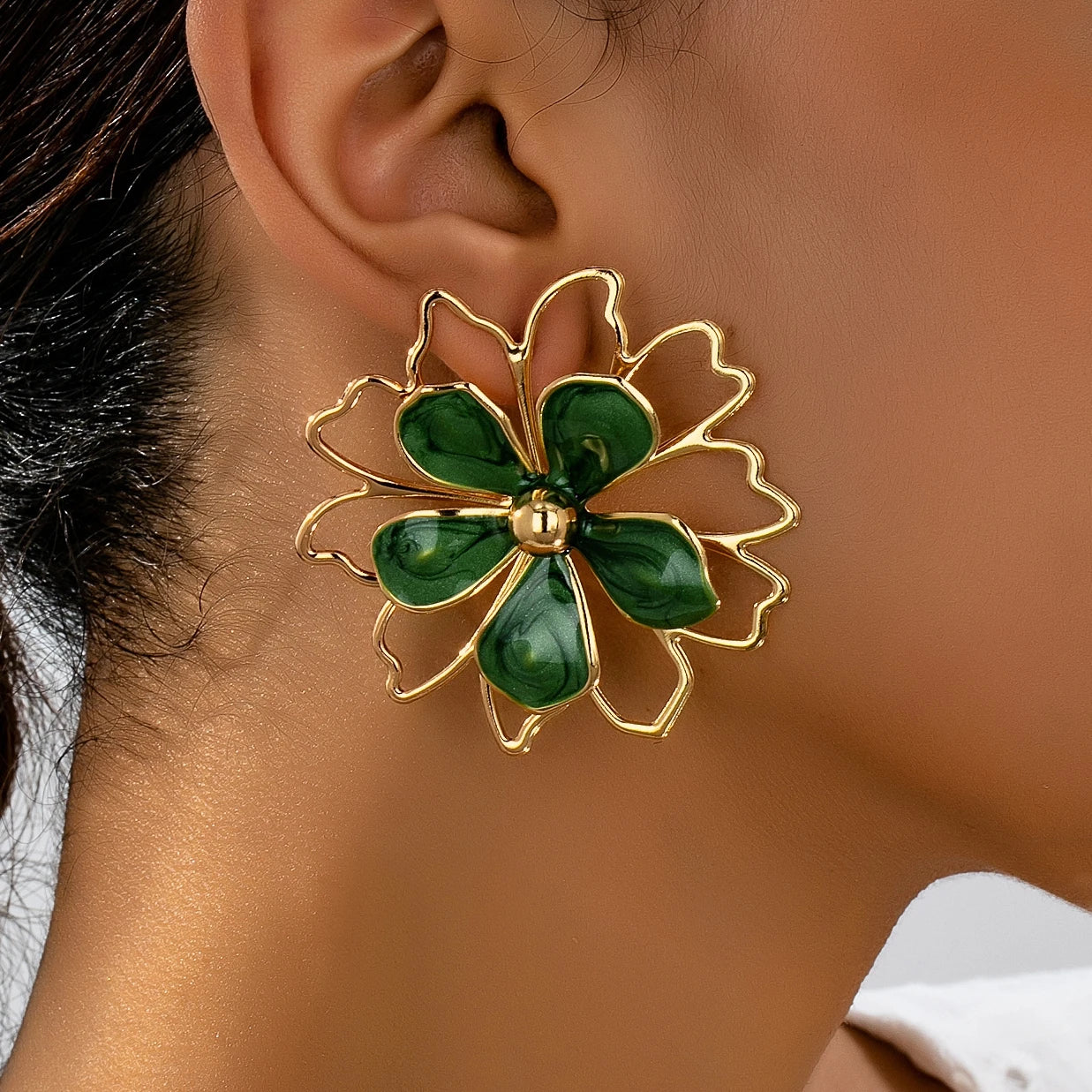 Stereo Blumenohrringe für Damen