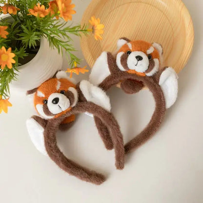 Stirnband mit Haarspange und rotem Panda