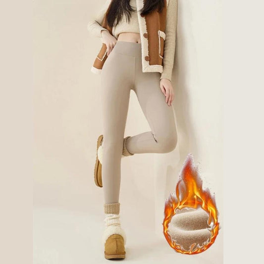 Warme, hautfarbene Leggings für Damen
