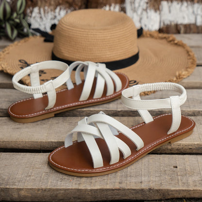 Bunte Damen-Sandalen Flach | 10 Farben Sommer