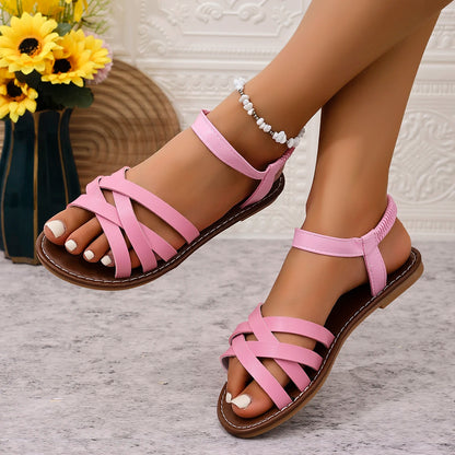 Bunte Damen-Sandalen Flach | 10 Farben Sommer
