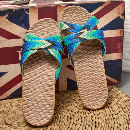 Damen Flip-Flops Flach Ethno-Stil Anti-Rutsch Sommer