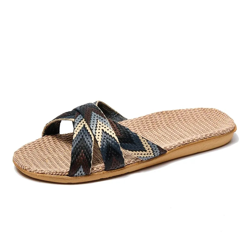 Damen Flip-Flops Flach Ethno-Stil Anti-Rutsch Sommer