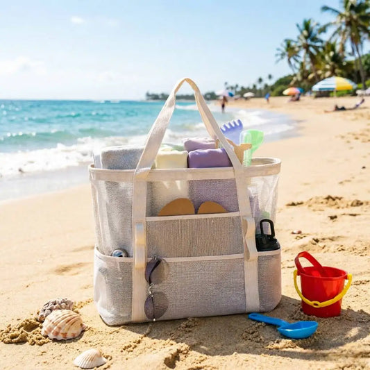 Geräumige Mesh Strandtasche für die Familie (40L)