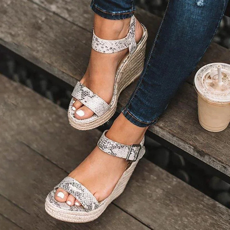 Keilabsatz Sandalen Damen | Hanf Slip-On Sommer