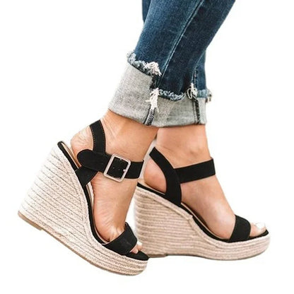 Keilabsatz Sandalen Damen | Hanf Slip-On Sommer