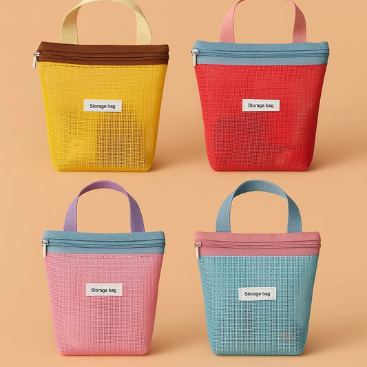 Vibrant Summer Mesh Bag – Stilvolle Kosmetiktasche & Strand-Organizer